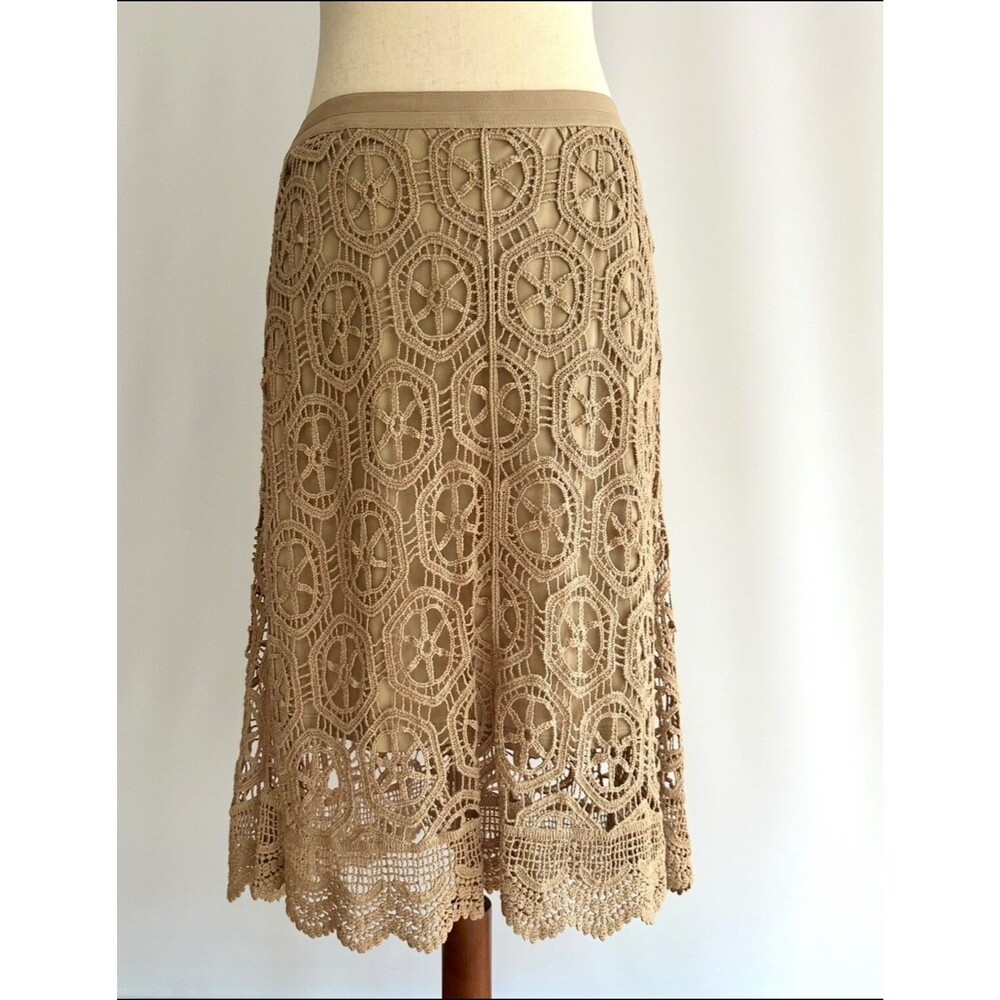 Studio JPR Women's Crochet Skirt Size Petite M petite medium, Beige